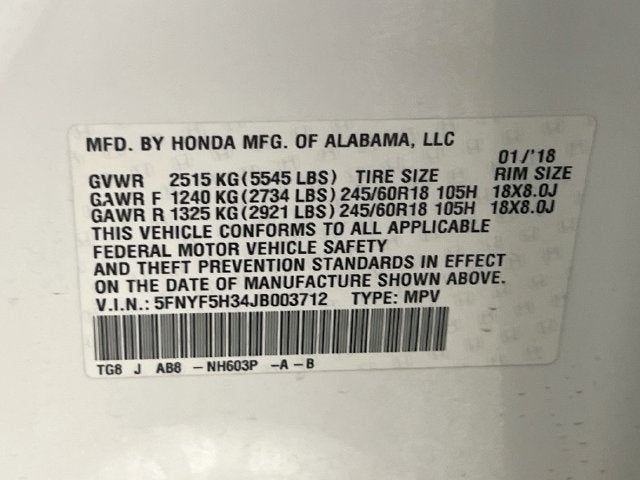2018 Honda Pilot EX