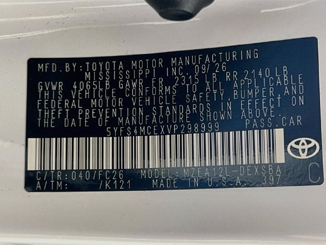 2027 Toyota Corolla SE