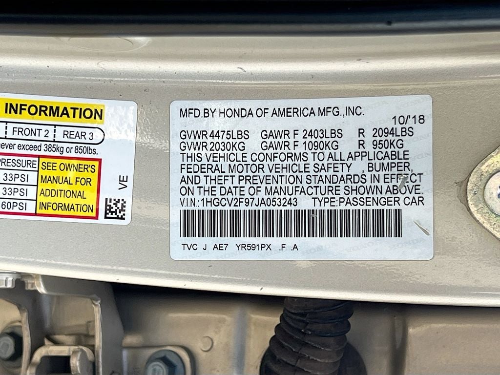 2018 Honda Accord Touring 2.0T