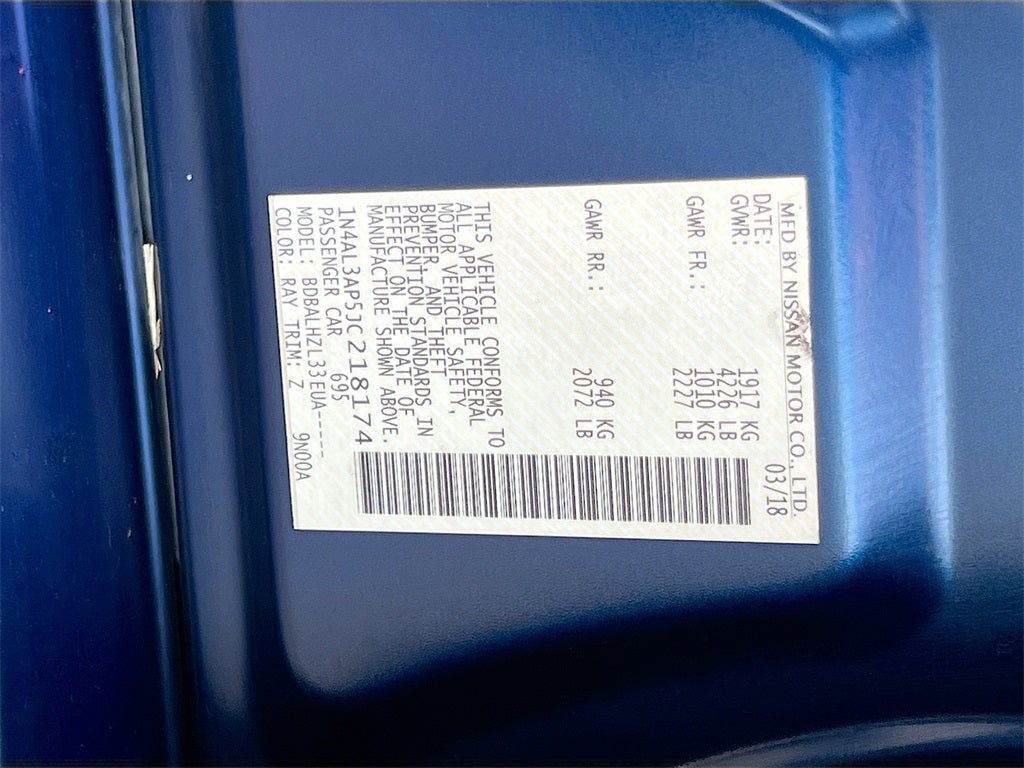 2018 Nissan Altima 2.5 SR