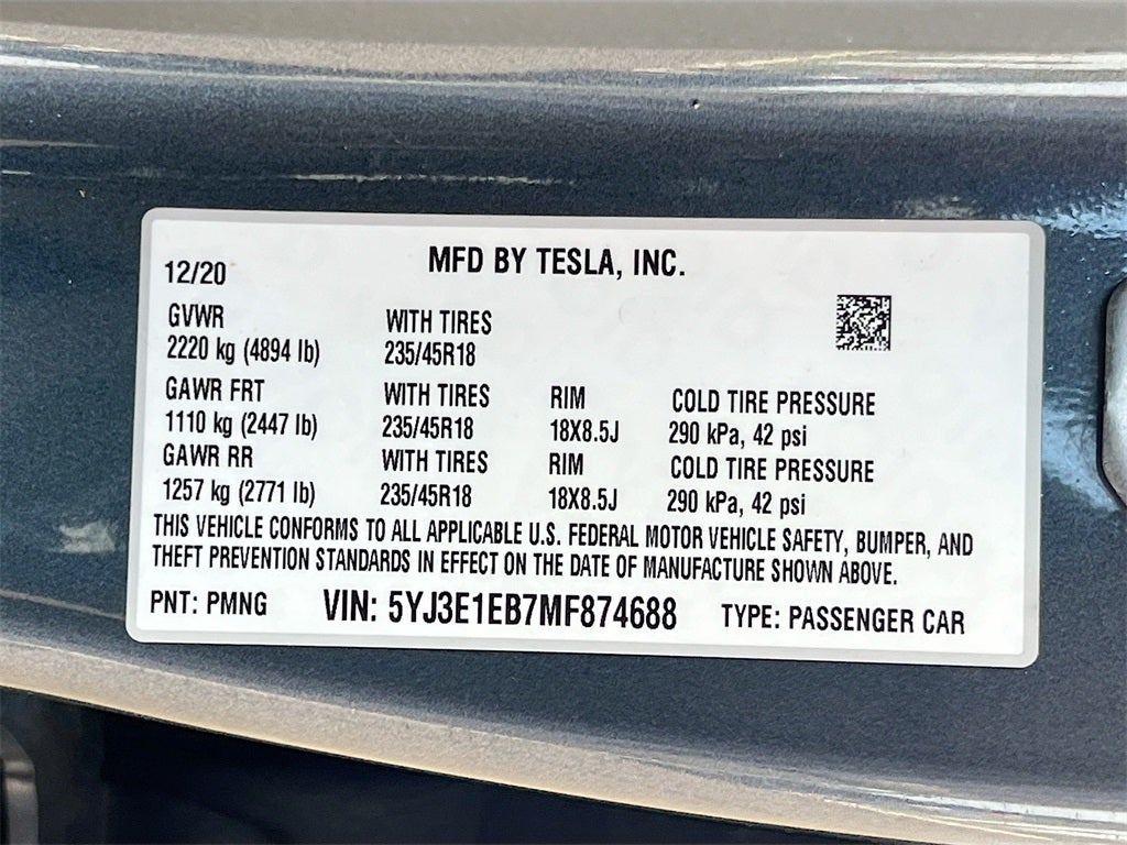 2021 Tesla Model 3 Long Range