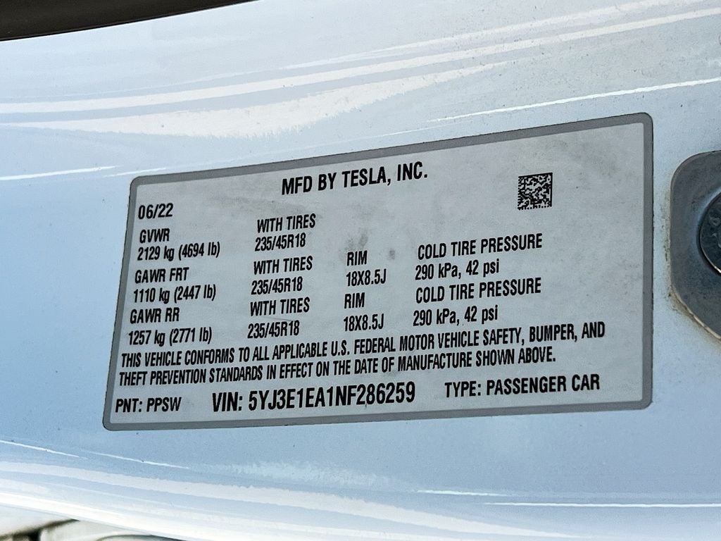 2022 Tesla Model 3 Base