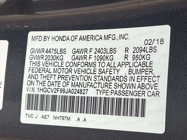 2018 Honda Accord Touring 2.0T