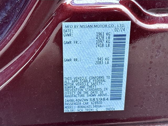 2024 Nissan Altima 2.5 SV