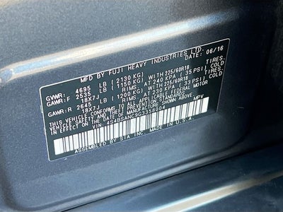 2016 Subaru Outback 2.5i Limited