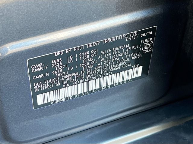 2016 Subaru Outback 2.5i Limited