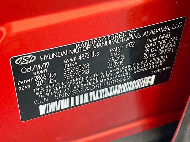 2020 Hyundai SANTA FE SEL