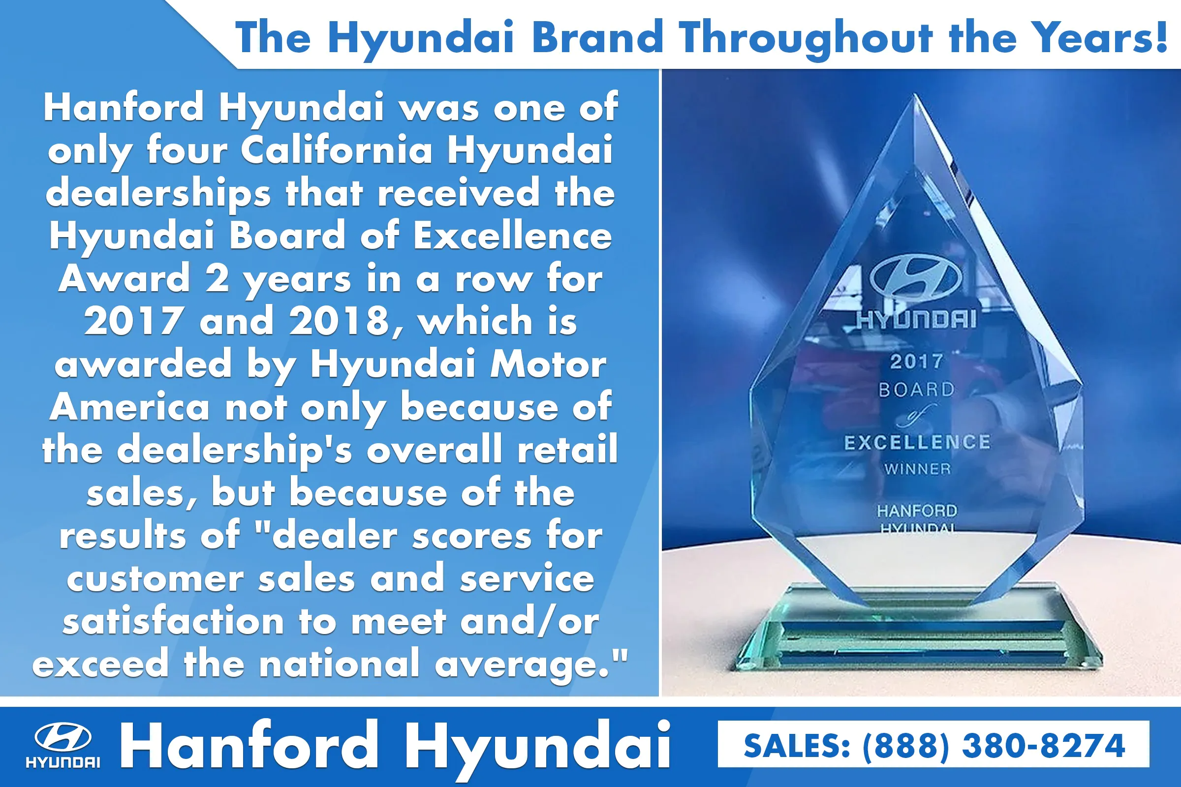 Hanford Hyundai 2017 Board of Excellence Winner